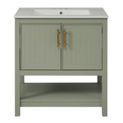 Bathroom Vanity With Sink And Versatile Storage - Green