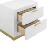 2 Drawer Bedroom Nightstand With And Wooden Furniture - Gold / White - Image 4