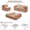 Multi Functional Sectional Sofa Bed With Independent Chaise Lounge And Functional Blanket - Pink - Image 3