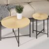 Radial - Pattern Coffee And End Table Set Waterproof Cover, Distressed Cylindrical Design, Legs Classic Rustic Charm (Set of 2) - Oak Natural Wood / Antique White - Image 6