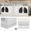 Modern Minimalist TV Stand For TVs Up To 75", Entertainment Center Media Console Cabinet With Adjustable Shelves - White - Image 9