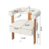 Mid-Century Modern Barrel Accent Chair, Upholstered Kitchen & Dining Room Chairs With Arms, Teddy Velvet Boucle Accent Chairs Side Chairs For Kitchen Living Room Bedroom - White - Image 3