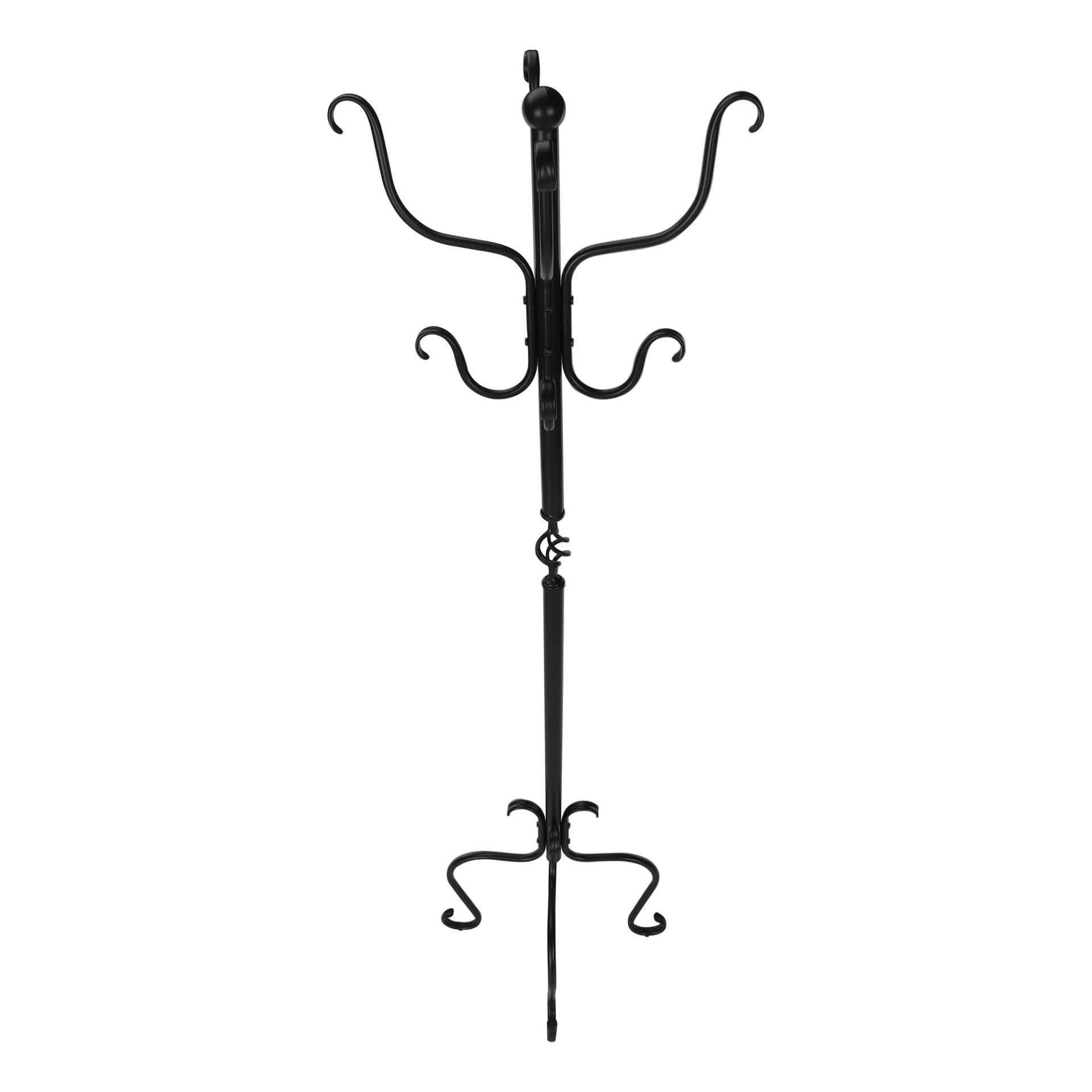 Coat Rack, Hall Tree, Free Standing, 8 Hooks, Entryway, Transitional - Black - Image 7