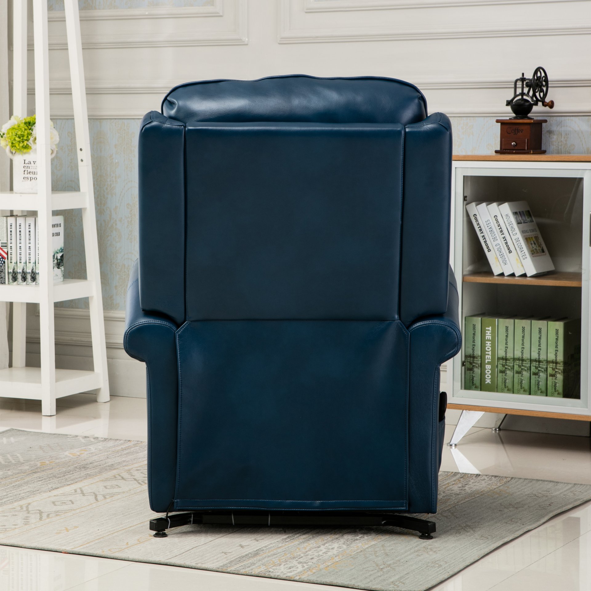 Landis - Lift Chair With All Electric Recline Functionality - Navy Blue - Image 6