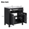 30" Bathroom Vanity With Sink And Soft Close Doors - Black - Image 3