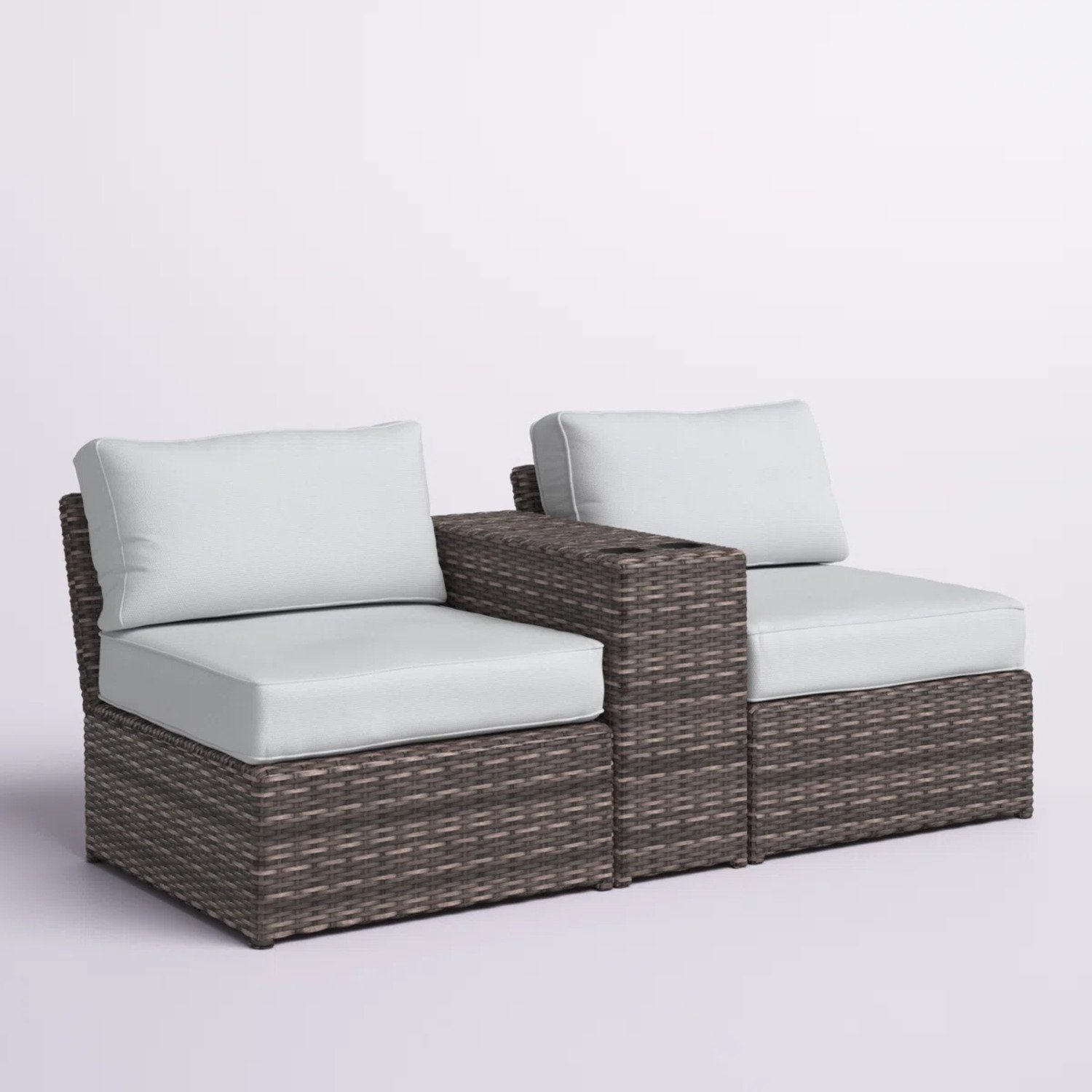2 Person Seating Set & Cushions - Brown / Gray - Image 5
