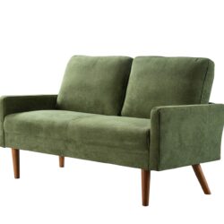 Loveseat Sofa, European Style With Sleek Design, Modern & Vintage Flair, Upholstered 2 Seater Couch, - Green