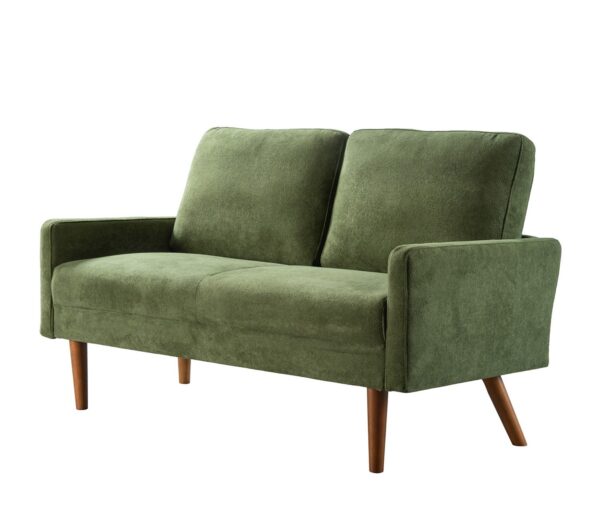 Loveseat Sofa, European Style With Sleek Design, Modern & Vintage Flair, Upholstered 2 Seater Couch, - Green