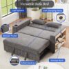Pull Out Sofa Bed Convertible Couch Loveseat Sofa Modern Sleeper Sofa With Adjustable Backrest For Living Room - Gray - Image 7