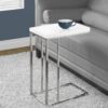 C-Shaped Accent Table Glossy For Living Room - White - Image 4