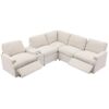 Power Recliner Corner Sofa Home Theater Reclining Sofa Sectional Couches With Storage Box, Cup Holders, USB Ports And Power Socket For Living Room - Beige - Image 19