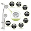 Multi Function Dual Shower Head Shower System With 4.7" Rain Showerhead, 8 Function Hand Shower, Adjustable Slide Bar - Chrome - Image 7