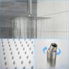 Square Rainfall Shower Head Stainless Steel, Full Body Coverage, Modern Wall / Ceiling Mount - Brushed Nickel - Image 6