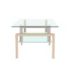 Rectangle Glass Coffee Table Modern Side Center Table For Living Room - Clear - Image 6