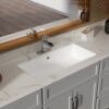 28 X 14" Modern European Inspired Ceramic Rectangular Undermount Bathroom Sink With Overflow In - White - Image 2