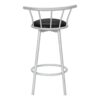 Swivel Stool Bar Height, Contemporary & Modern (Set of 2) - Silver - Image 4