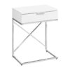 Accent Side Table, Storage Drawer, Contemporary And Modern - White - Image 2