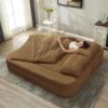 Multi Functional Sectional Sofa Bed With Independent Chaise Lounge And Functional Blanket - Camel - Image 5