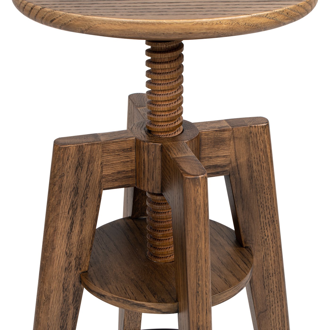 Spencer - Minimalist Oak Adjustable Bar Counter Stool - Walnut Brown Oak - Image 14