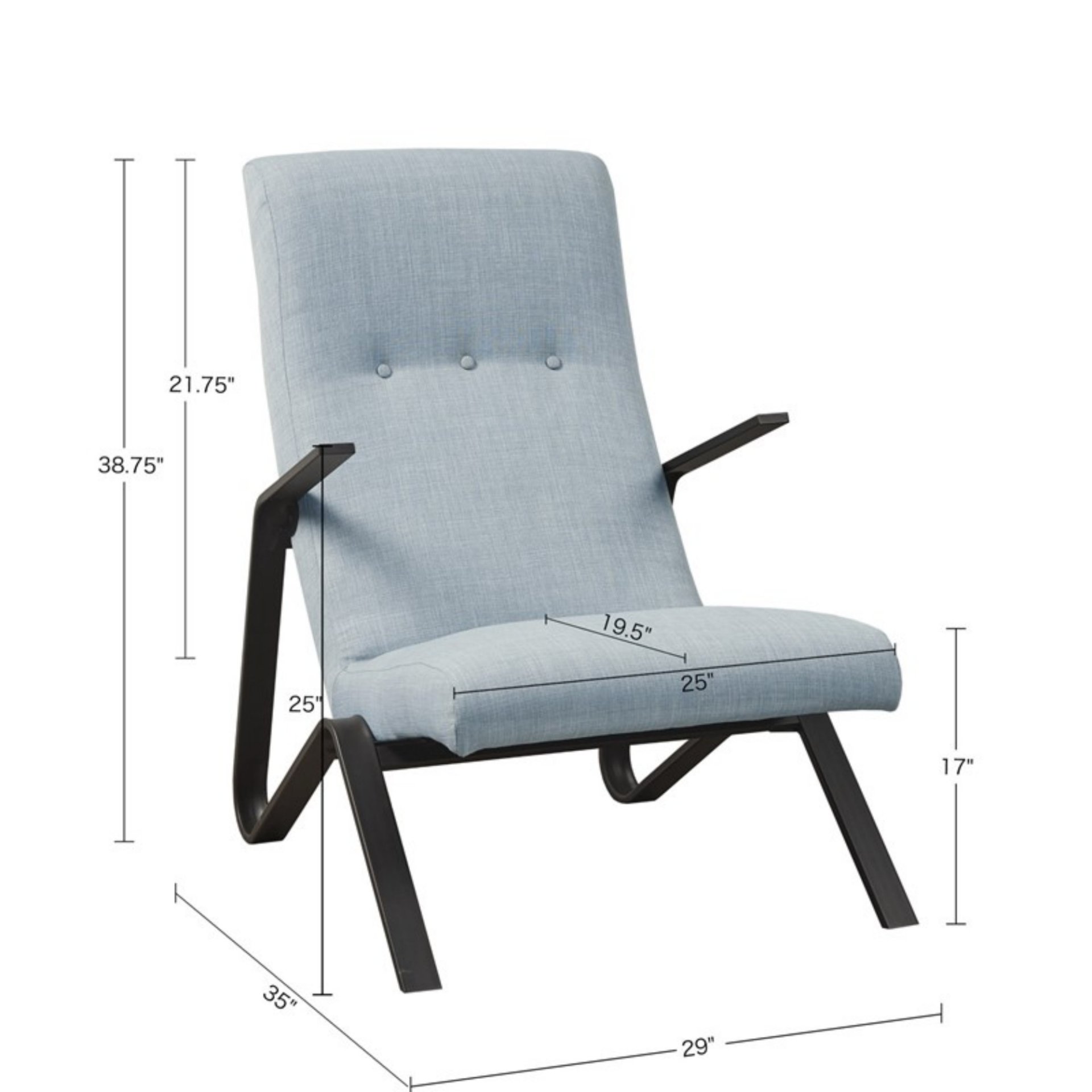 Manhattan - Accent Chair With High Back Support - Light Blue - Image 3
