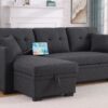Stylish Sectional Sofa Bed - Dark Gray - Image 6