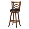 Swivel Bar Stool With Bar Height Leather Look (Set of 2) - Oak - Image 7