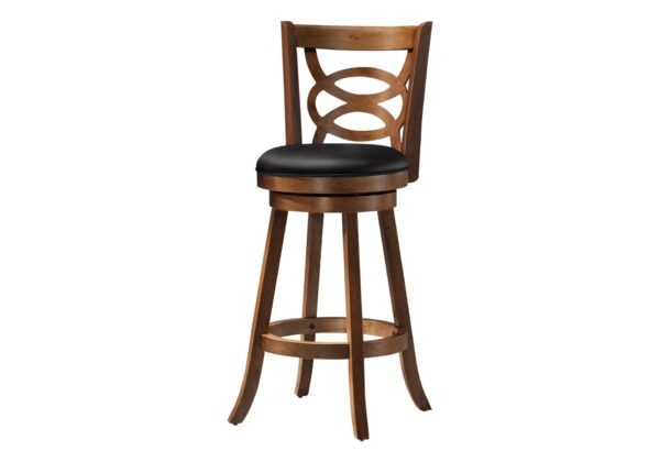 Swivel Bar Stool With Bar Height Leather Look (Set of 2) - Oak