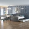 Full Over Full Bunk Bed With Twin Size Trundle - Gray - Image 9