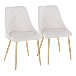 Marche - Contemporary Dining Chair (Set of 2) - White / Gold