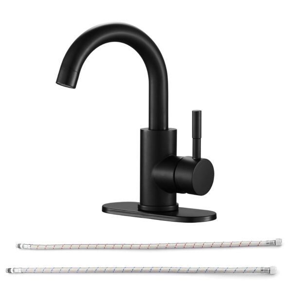 Bathroom Faucet Single Hole Single Handle - Matte Black