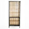 Vintage Display Cabinet With Double Glass Doors, Traditional Style For Collectibles, Ash Wood Veneer, 73.25" Tall - Black / Natural - Image 8