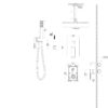 Dual Shower Head System With 12" Ceiling Mount Square Shower And Rough In Valve - Matte Black - Image 3