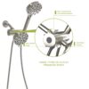 Multi Function Dual Shower Head 4.7" Rain Showerhead & 8 Function Hand Shower System - Brushed Nickel - Image 8