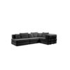 Oversized Upholstered Sectional Sofa Couch Set, Modular L Shaped Floor Sofa Set With 6 Pillows For Living Rooms - Black - Image 14