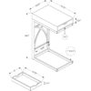 Accent Table, C - Shaped Glossy Contemporary & Modern - White - Image 3