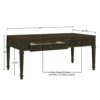 Fluted - 2 Drawer Coffee Table - Brown - Image 3