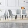 Modern Dining Chairs With Light Cushions And Metal Legs (Set of 4) - Light Gray - Image 4