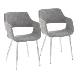 Margarite - Contemporary Dining / Chair (Set of 2) - Chrome / Gray