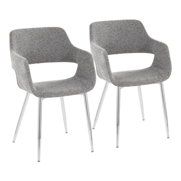 Margarite - Contemporary Dining / Chair (Set of 2) - Chrome / Gray