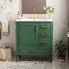 30" Bathroom Vanity Set With Soft Close Doors And Handles - Green - Image 3