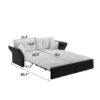 Queen Pull Out Sofa Bed, 3 In 1 Convertible Sleeper Tufted Sofa With 2 Soft Pillows - Beige - Image 11