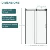 Modern Single Slide Shower Door 8Mm Tempered Glass Stainless Steel Frame - Matte Black - Image 4