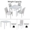 5 Piece Wooden Dining Table Set, Kitchen Table Set With 4 Upholstered Chairs, Wooden Table With Crystal Decoration And Chairs Set For Kitchen, Dining Room - White - Image 6