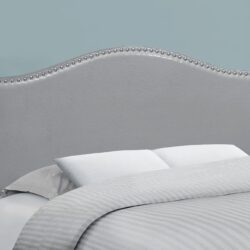 Full Size, Bed Headboard Only, Upholstered Transitional - Gray