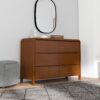 Lionel - Mid-Century Modern Solid Wood 6 Drawer Dresser - Brown - Image 3