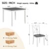 Modern 5 Piece Dining Table Set With 4 Chairs For Kitchen Or Dining Room - Gray / White - Image 3