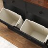 Double Tilt Out Trash Cabinet With Hideaway Drawer And Barn Door - Black - Image 11