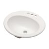 20 X 18" Modern Ceramic Oval Undermount Bathroom Sink With 3 Faucet Holes - White - Image 9