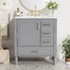 Bathroom Vanity With Sink, Soft Close Door, Handles Ample Storage - Gray - Image 3