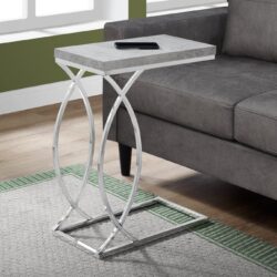 Accent Table, C - Shaped, Modern - Gray